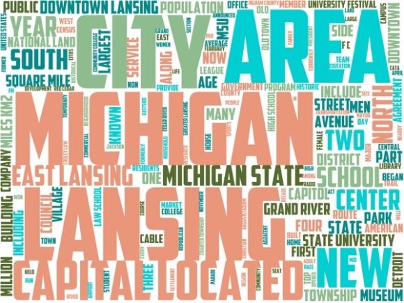 Lansing Wordart Tshirt