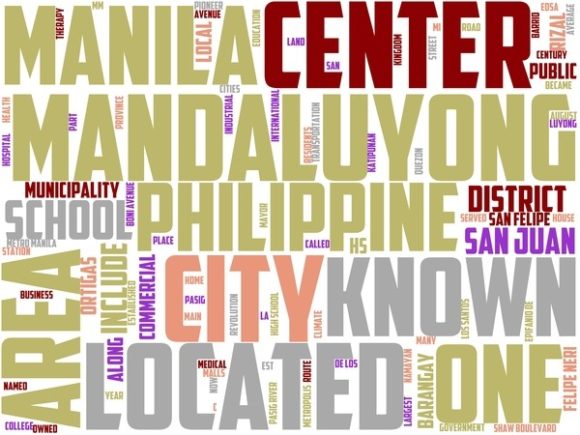 Mandaluyong Wordart Skinny Tumbler