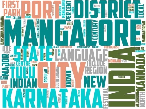 Mangalore Wordart Tumbler: A Hand-Drawn Word Cloud for Creative Projects