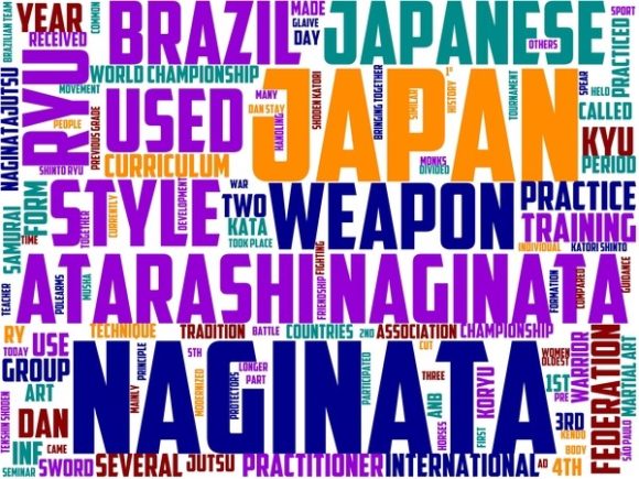 Naginatajutsu Wordart Book Cover: A Vibrant, Hand-Drawn Wordcloud for Meaningful Design